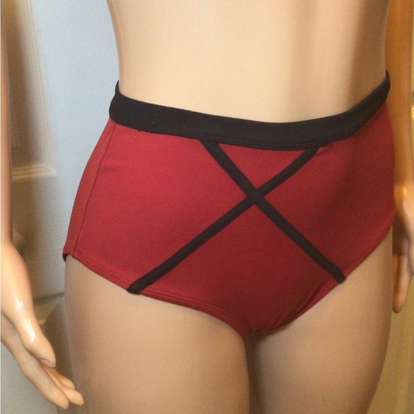 (2) Oh La La Dancewear Red/Blue Floral Dance Briefs Size Adult Medium - Picture 8 of 11